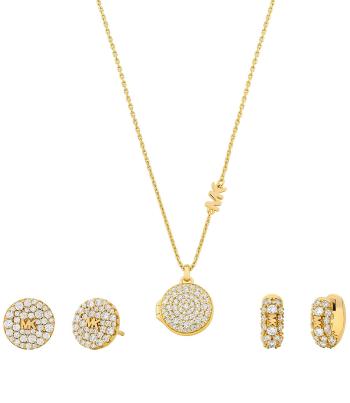 Michael Kors Luxusní pozlacená souprava šperků MKC1699SET (náhrdelník, 2x náušnice)