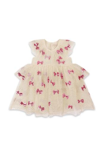 Dívčí šaty Konges Sløjd YVONNE FAIRY DRESS béžová barva, mini, KS102156