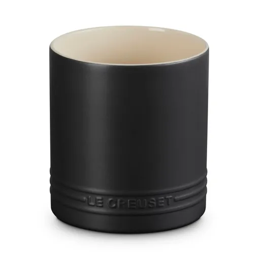 Stojan na kuchyňské náčiní SIGNATURE 14 cm, SATIN BLACK, kamenina, Le Creuset