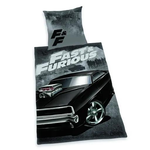 Herding Bavlněné povlečení Fast and Furious, 135 x 200 cm, 80 x 80 cm