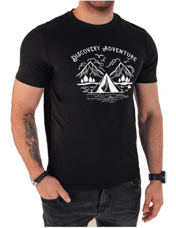 černé pánské tričko s potiskem adventure vel. 2XL