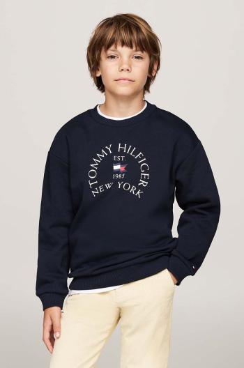 Dětská mikina Tommy Hilfiger tmavomodrá barva, s potiskem, KB0KB09192