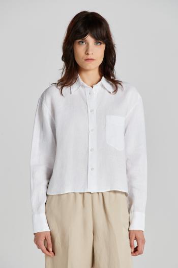 KOŠILE GANT REL CROPPED LINEN SHIRT WHITE