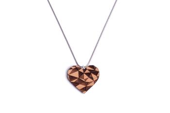 Dřevěný přívěsek BeWooden Love Pendant na krk s řetízkem zdarma