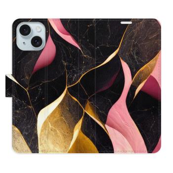 Flipové pouzdro iSaprio - Gold Pink Marble 02 - iPhone 15