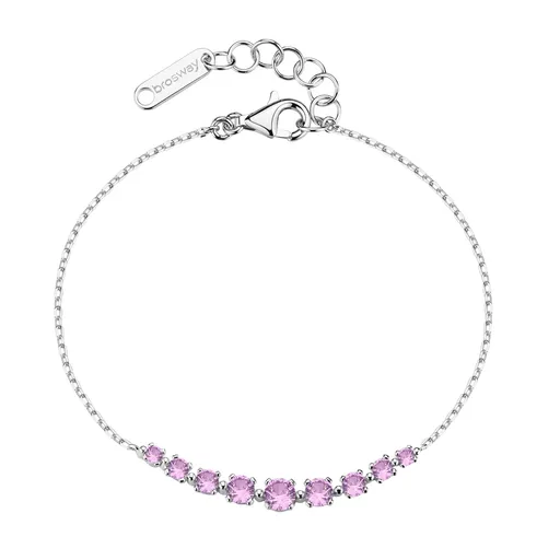 Brosway Půvabný stříbrný náramek s růžovými zirkony Fancy Vibrant Pink FVP118