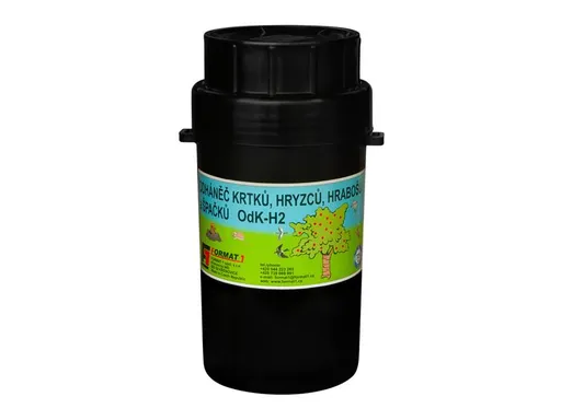 Odpuzovač krtků a hrabošů FORMAT OdK-H2 s náhodně se měnícím zvukem - rozbaleno - pomačkaný obal