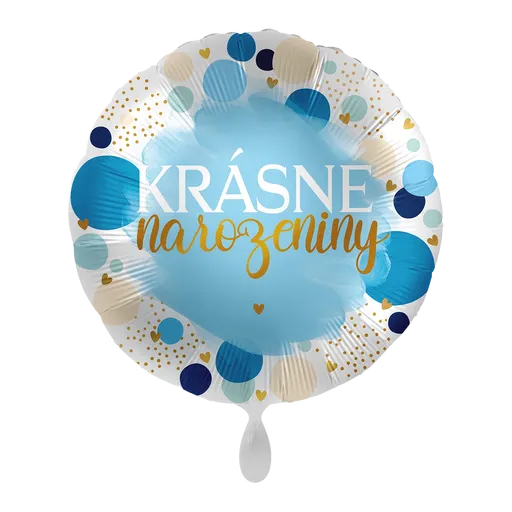 Premioloon Fóliový balón kruh modrý - Krásné narozeniny