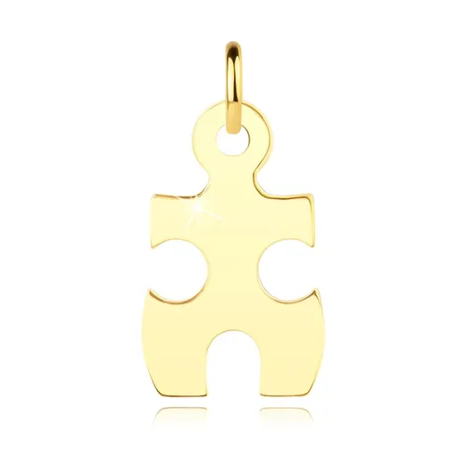 Přívěsek ze 14K zlata - dílek puzzle s výřezy