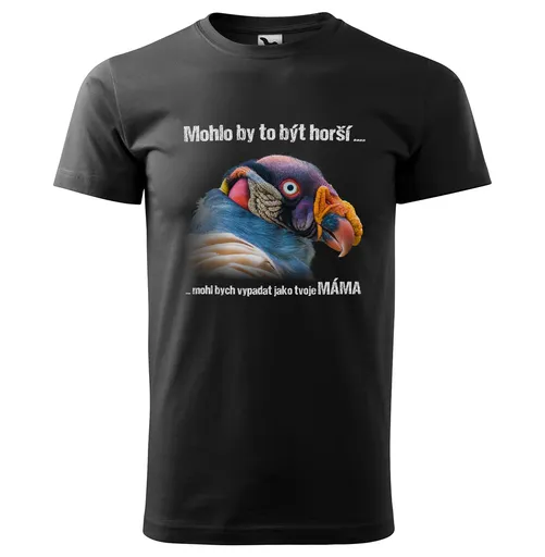 Pánské tričko Tvoje máma (Velikost: 2XL, Barva trička: Černá)