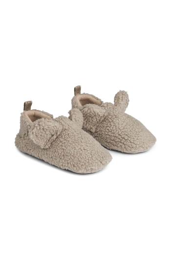 Dětské papuče Liewood Maui Pile Slipper béžová barva, LW19239