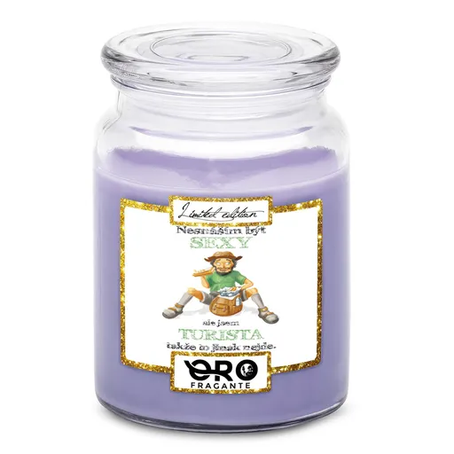 Svíčka Sexy turista (Vůně svíčky: Levandule)