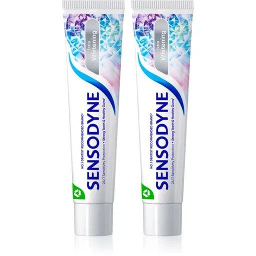 Sensodyne Extra Whitening bělicí zubní pasta s fluoridem pro citlivé zuby 2x75 ml