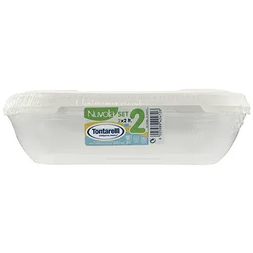 Tontarelli Dóza na potraviny obdélník Nuvola 2x2L transparetní/červená (9042472551)