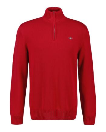 SVETR GANT CASUAL COTTON HALF ZIP RUBY RED