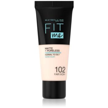 Maybelline Fit Me! Matte+Poreless matující make-up pro normální a mastnou pleť odstín 102 Fair Ivory 30 ml