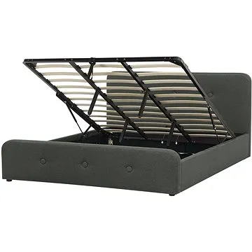 BELIANI tmavě šedá s úložným prostorem 180 × 200 RENNES (beliani_121184)