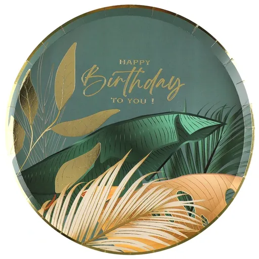 Santex Papírové talíře - Birthday Jungle 22,5 cm
