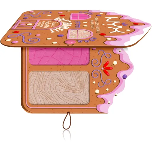 NYX Professional Makeup Gingerbaddie Land Buttermelt paletka rozjasňovačů a tvářenek odstín Light/Medium 1 ks