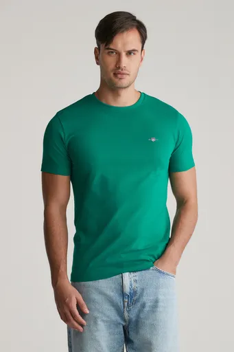 TRIČKO GANT SLIM PIQUE SS T-SHIRT DEEP GREEN