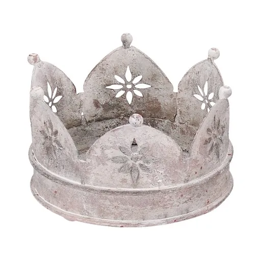 Vintage kovový dekorativní svícen koruna - 18*Ø15*11cm 218928