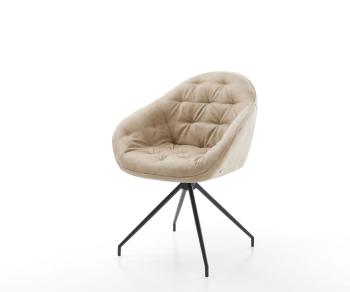 Otočná židle Gaio-Flex béžová vintage křížová podnož zúžená