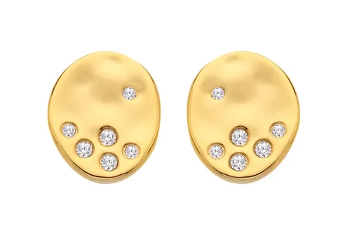 Hot Diamonds Elegantní pozlacené náušnice s diamanty a topazy Jac Jossa Soul DE809