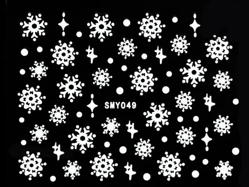 Samolepky na nehty 3D - Sněhové vločky SMY49