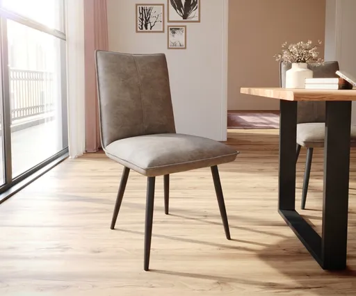 Jídelní židle Lelio-Flex zúžená podnož černá mikrovlákno taupe