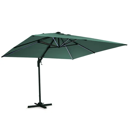 Blumfeldt Arles, slunečník, 300 x 300 cm, polyester, UV50+, vodoodpudivý, LED světlo