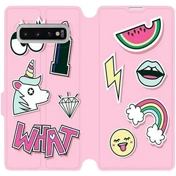 Flipové pouzdro na mobil Samsung Galaxy S10 Plus - M129S Růžové WHAT (5903226812448)