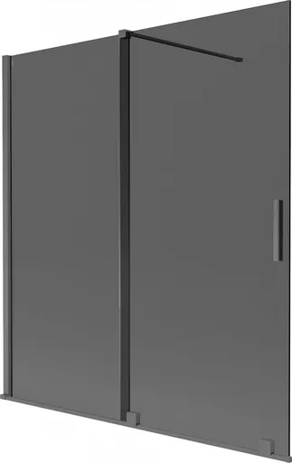 MEXEN/S Velar dvoukřídlá posuvná vanová zástěna 150 x 150, grafit, grafit kartáčovaná 896-150-000-41-66
