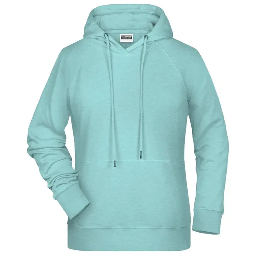 James & Nicholson (Daiber) Dámská mikina s kapucí z biobavlny 8023 - Ledově modrý melír | M