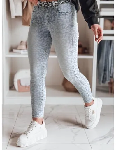 Dámské úzké džínové kalhoty s páskem FELINA modré