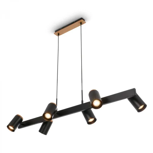 BRILONER Duta závěsné svítidlo - nastavitelné, GU10 patice, 6-ramenné, černá 4059065