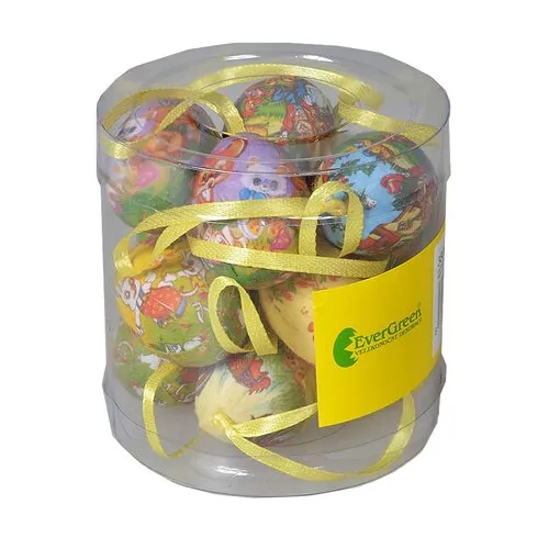 Vejce s obrázkem x 12 ks, závěsná s mašličkou, výška 4cm