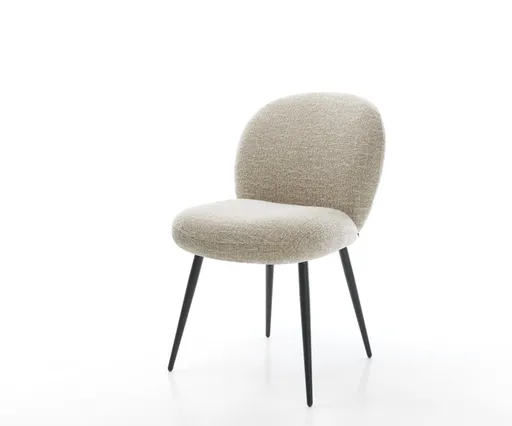 Jídelní židle Nube-Flex tkanina Měkký béžová 4-nohá zúžená