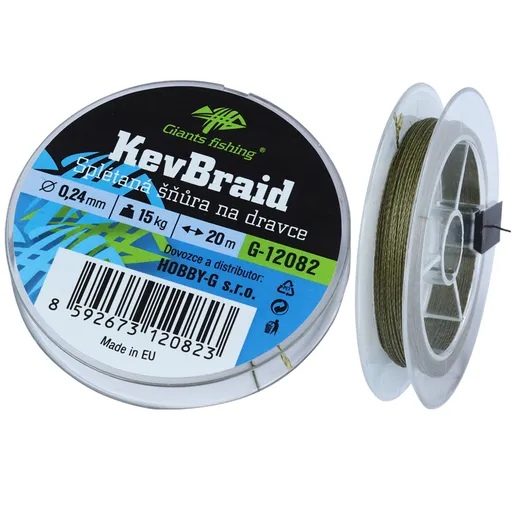 Giants fishing splétaná šňůra na dravce kevbraid 20 m 0,24 mm 15 kg