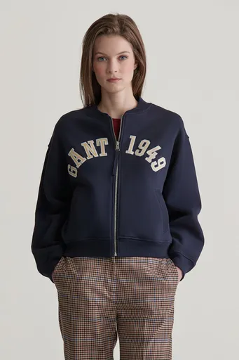 MIKINA GANT 1949 ARCH BOMBER SWEAT EVENING BLUE