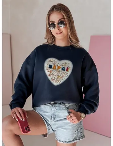 Dámská oversize mikina se srdcem SERDUCHOVA granátová