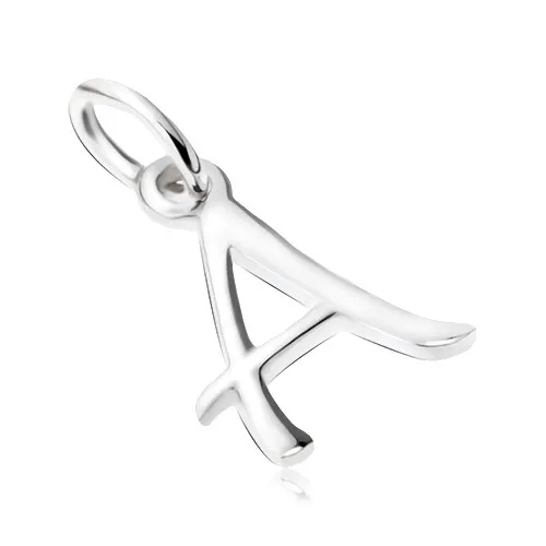 Přívěsek ze stříbra 925, tiskací písmeno "A", zrcadlově lesklé