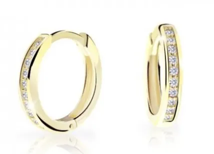 Cutie Diamonds Dětské kruhové náušnice ze žlutého zlata s brilianty C3344-10-10-X-1-D
