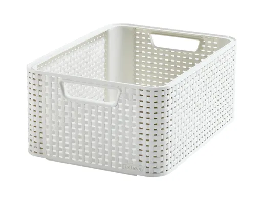 Curver Úložný box Rattan Style2 M 1 ks krémový