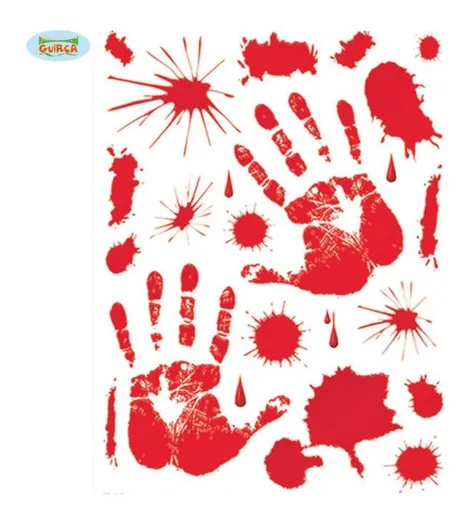 Dekorace halloween - krvavé nálepky, 30x39 cm - GUIRCA