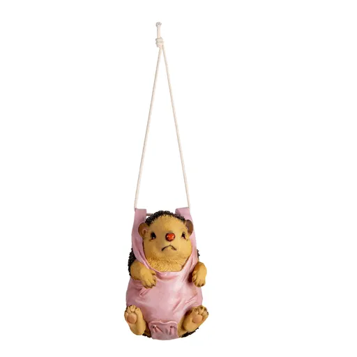 Závěsná dekorativní ozdoba ježek v růžových dupačkách - 13*10*17 cm 6PR3377