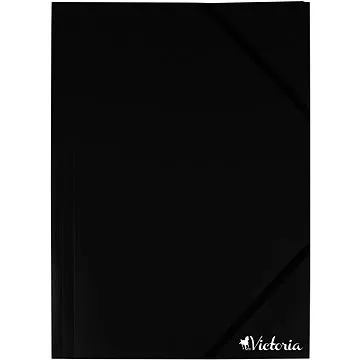 VICTORIA A4 s gumičkou a chlopněmi, černé (IRVG04)