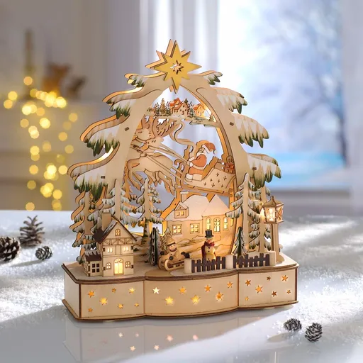 Die moderne Hausfrau LED Dřevěná dekorace Vánoce