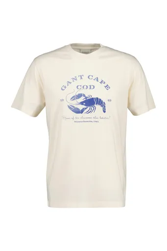 TRIČKO GANT GRAPHIC SS TSHIRT CREAMED WHITE