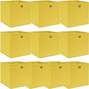 Shumee Úložné boxy 10 ks 32 × 32 × 32 cm textil, žluté (288367)