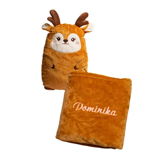 Plyšový polštářek 2v1 Sobík s výšivkou